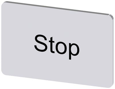 Siemens Sirius 3SU1 Nameplate snap-on - 12,5X27MM, Stop, black