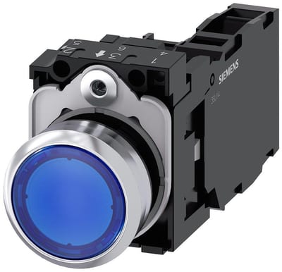Siemens Sirius 3SU1 Push Button with light - blue, 1NO - 1NC 4011209958715