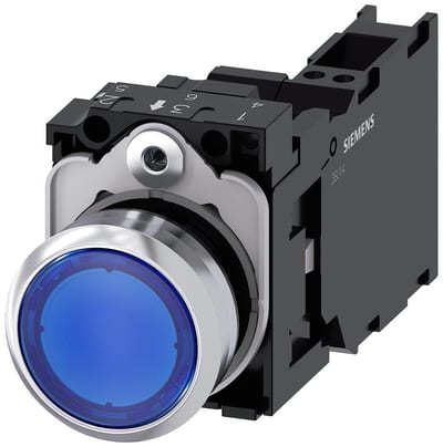 Siemens Sirius 3SU1 Push Button with light - blue, 1NO - 1NC 4011209966321