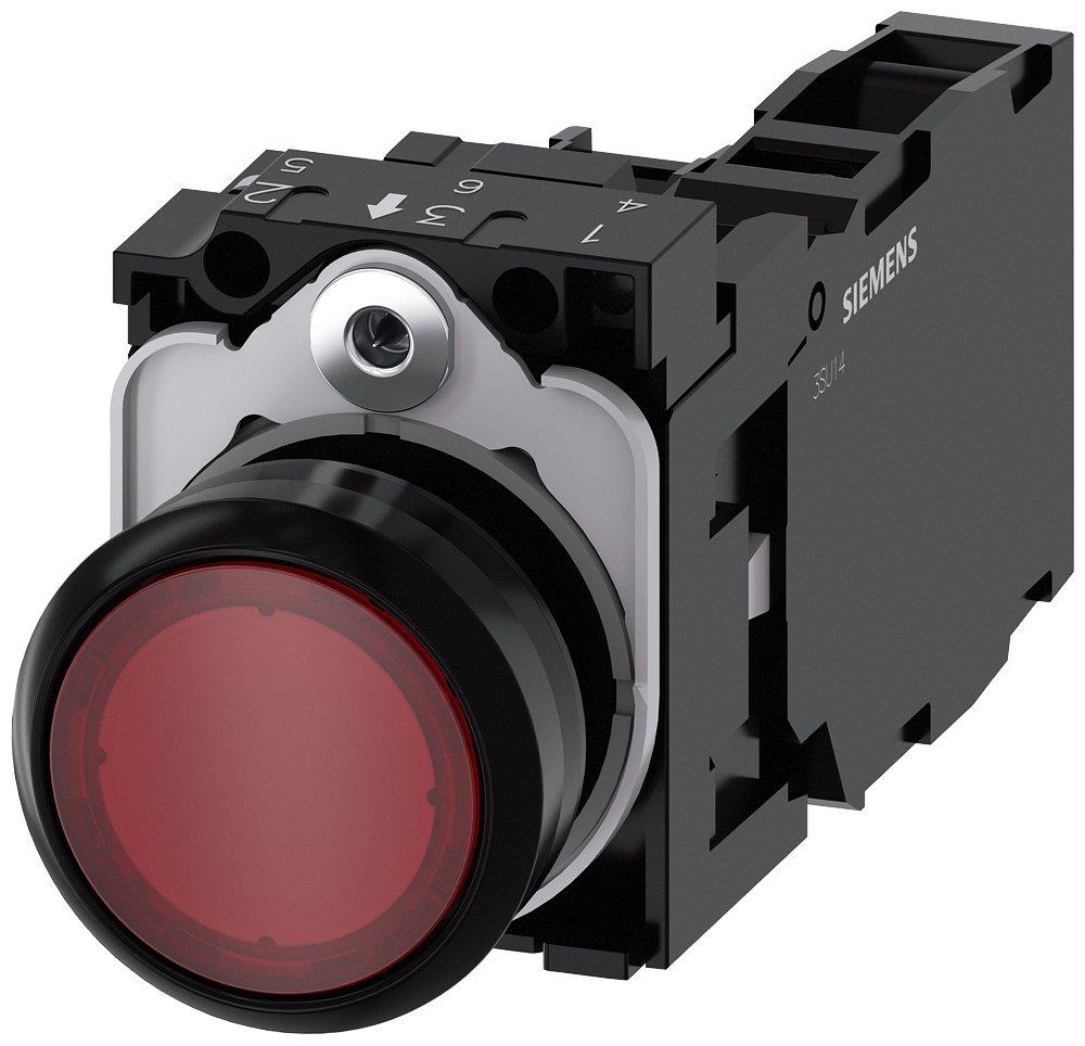 Siemens Sirius 3SU1 Push Button with light - red, 1NO - 1NC 4011209957039