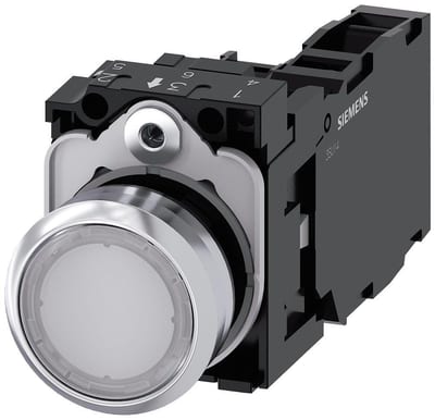 Siemens Sirius 3SU1 Push Button with light - white, 1NO - 1NC 4011209958722