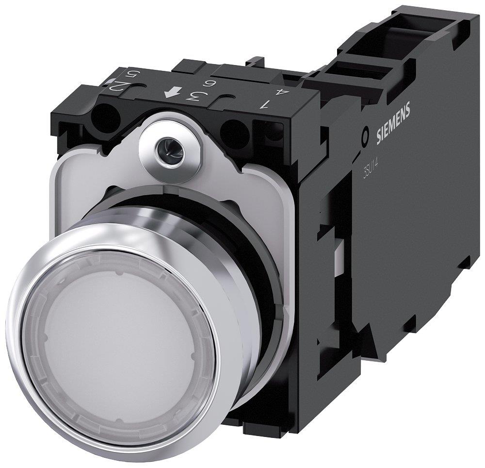 Siemens Sirius 3SU1 Push Button with light - white, 1NO - 1NC 4011209966277