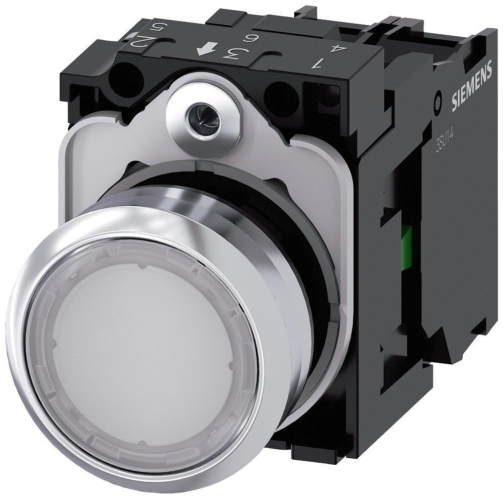 Siemens Sirius 3SU1 Push Button with light - white, 1NO