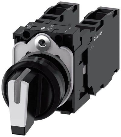 Siemens Sirius 3SU1 Switch - black/white, Fixed positionsitioner, 2 x 1NO - 1NC 4011209957626
