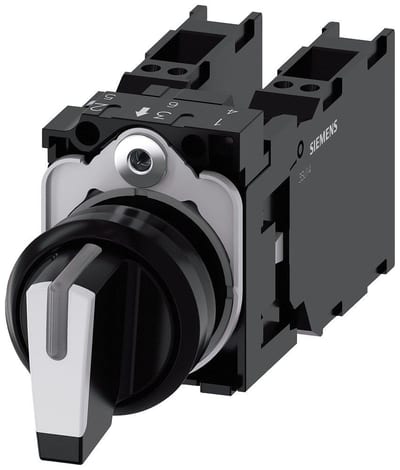 Siemens Sirius 3SU1 Switch - black/white, Spring-return, 2 x 1NO - 1NC 4011209957596
