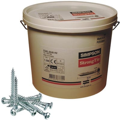 Simpson Strong-Tie Fitting Screws Electro-Galvanised - 5.0 x 40 mm, TX20, 1500 pcs