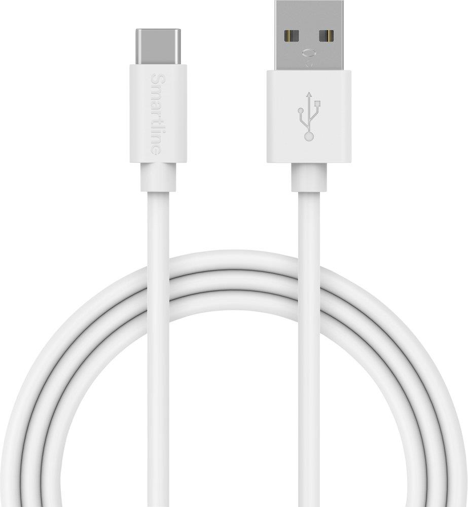 Smartline Charging Cable USB-A - 100cm, white, USB-A/USB-C