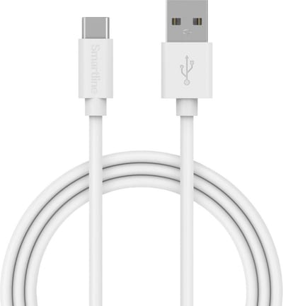Smartline Charging Cable USB-A - 100cm, white, USB-A/USB-C