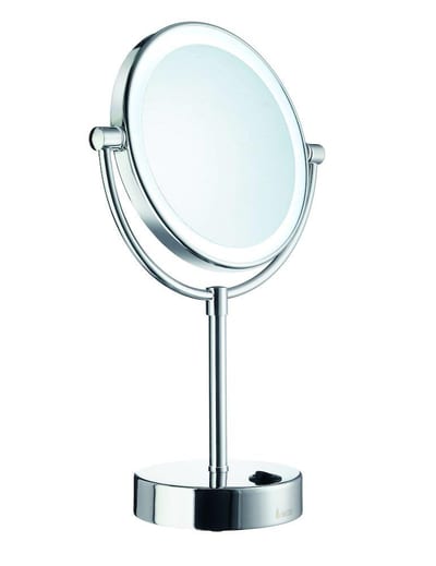 Smedbo Outline Cosmetic Mirror Chrome-Plated 180 mm Round with Frame Light