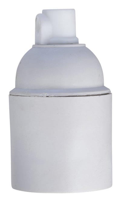Socket with strain relief - E27, white