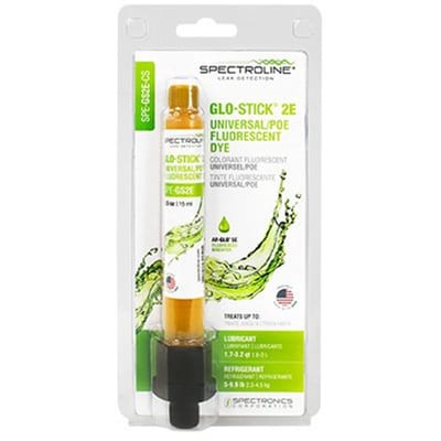 Spectroline GLO-STICK Tracer - R22, R23, R32, R50 (Metan), R134A, R290, R404A, R407A, R407C, R407F, R410A, R417A, R438A, R448A, R449A, R450A, R452A, R452B, R453A, R454A (XL40), R454B (XL41), R454C (XL20), R507, R513A, R600, R600A, R717 (NH3), R744 (CO2), R1233ZD, R1234YF, R1234ZE, R1270, SF6, 2,30-4,50kg, 1,60-3,00L, 15ml, SPE-GS2E-CS