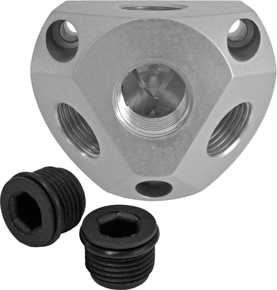 Speedfit JG-Wallbox 3/4 Wall distributor with loose plugs aluminium - 3/4"