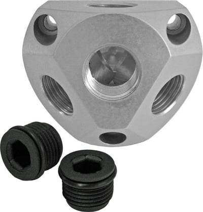 Speedfit JG-Wallbox 3/4 Wall distributor with loose plugs aluminium - 3/4"