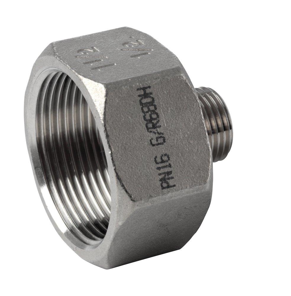 Spigot Socket Hexagonal acid-resistant BSPP/BSPT - 1 1/4", 1", coupling, Nipple, BSPP, BSPT