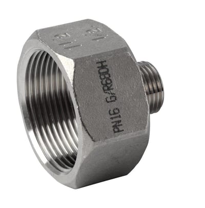 Spigot Socket Hexagonal acid-resistant BSPP/BSPT - 1", 3/8", coupling, Nipple, BSPP, BSPT