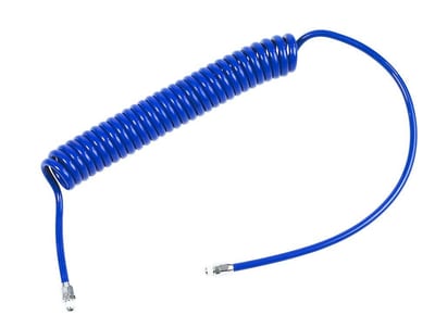 Spiral Compressed Air Hose PUR nipple/nipple - 1/4", 6.5mm, 1/4", 2-2,5M, air