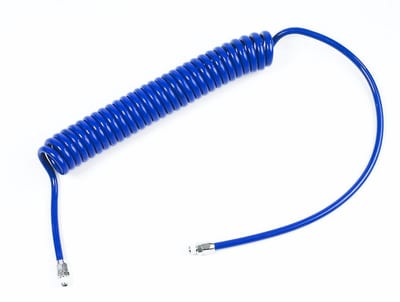 Spiral Compressed Air Hose PUR nipple/nipple - 1/4", 6mm, 1/4", 4-5M, air