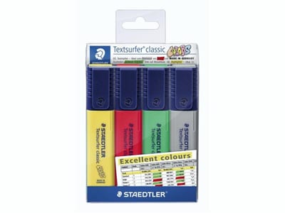 Staedtler Textsurfer Classic 364 C Highlighter - 4PCS, Assorteret