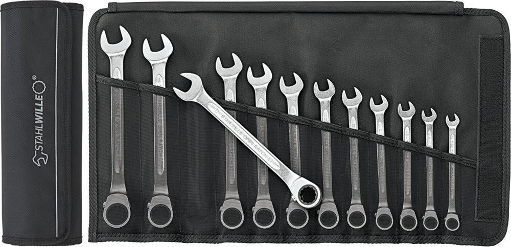 Stahlwille 17 Ratchet Ring Wrench Set - 8-19, 12PCS