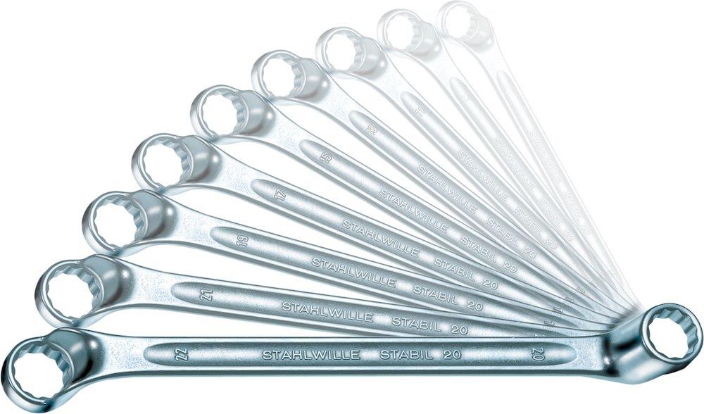 Stahlwille 20A/6 Double Ring Wrench Set deep-chromed - 6PCS, 1/4X15/16-7/8X15/16"