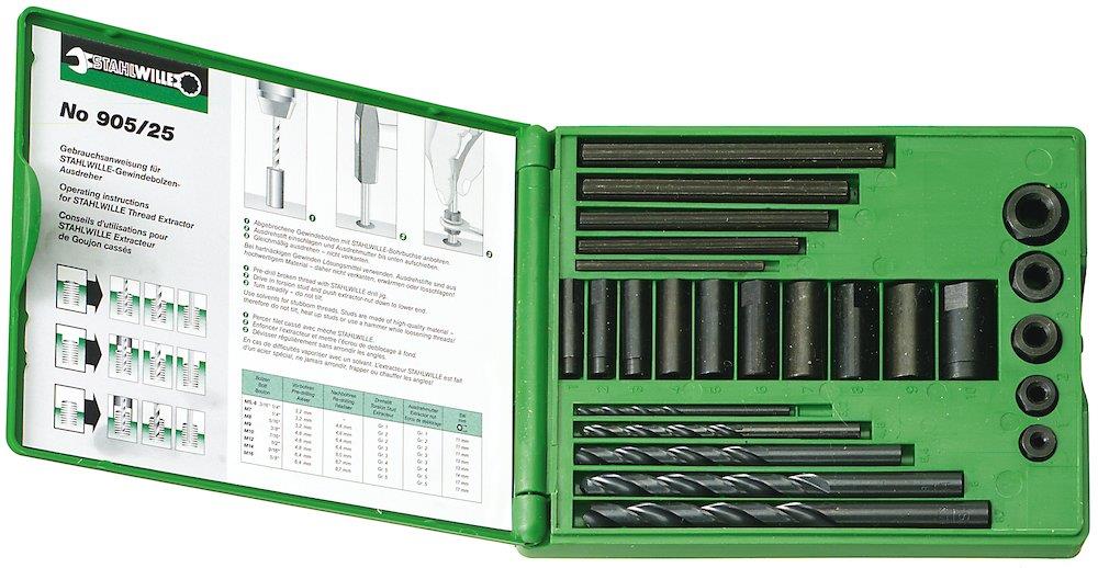 Stahlwille 905/25 Screw Extractor Set 25 pcs - 1-10, 25