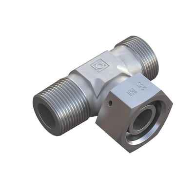 Stauff FI-ETD Adjustable Tee Connector steel zinc/nickel light - 6mm, 315bar