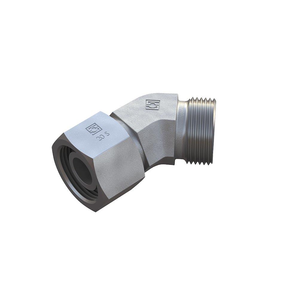 Stauff FI-EVD Adjustable Angle Connector adjustable steel zinc/nickel light - 10mm, 10mm, 315bar, 45°