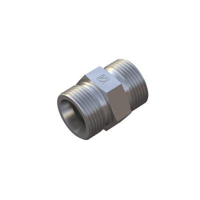 Stauff FI-G Straight Connector steel zinc/nickel light - 42mm, 42mm, 250bar