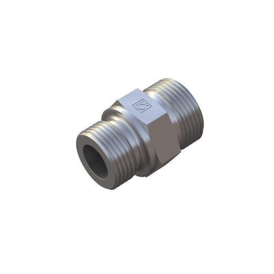 Stauff FI-GE Straight Insertion steel zinc/nickel nipple BSPP light - 12mm, 3/8", 400bar
