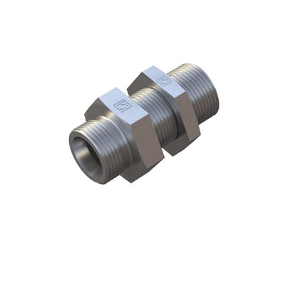 Stauff FI-GS Straight Bulkhead Connector steel zinc/nickel light - 42mm, 42mm, 250bar