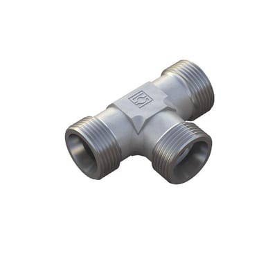 Stauff FI-T Union tee steel zinc/nickel light - 8mm, 500bar