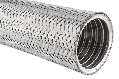 Steel hose 1 layer braided acid-resistant/stainless - 3/4", 20.3mm, 550°C, 71bar
