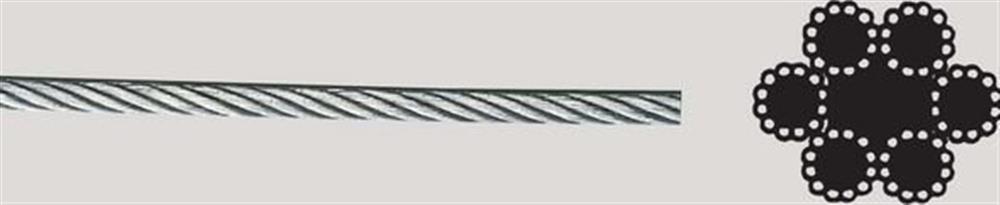 Steel wire - 6X12, 5mm, 830kg, galvanized