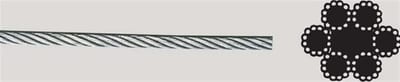 Steel wire - 6X12, 5mm, 830kg, galvanized