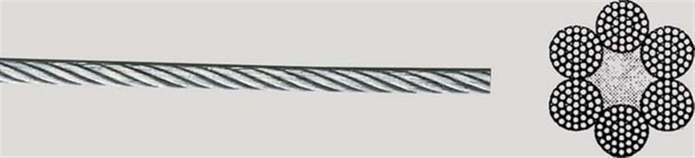 Steel wire - 6X36, 8mm, 3811kg, galvanized