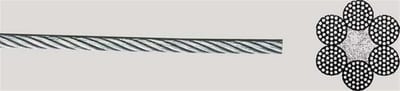 Steel wire - 6X36, 8mm, 3811kg, galvanized