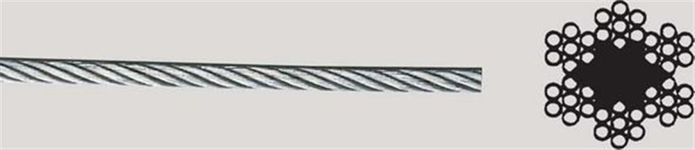 Steel wire - 6X7, 2mm, 240kg, galvanized