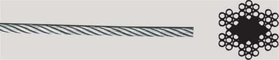 Steel wire - 6X7, 2mm, 240kg, galvanized