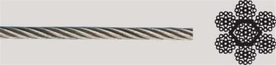Steel wire - 7X19, 5mm, 1330kg, stainless acid-resistant SS316