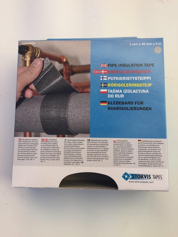Stokvis TLR33485GY Pipe Insulation Tape grey grey - 48mm, 5M, 3mm