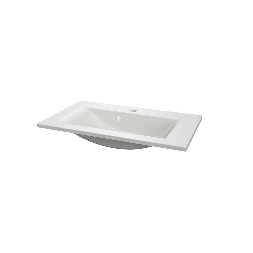 Svedbergs Munka Hand basin - 600mm, 350mm, Standard, white, Mineral composite, I the middle