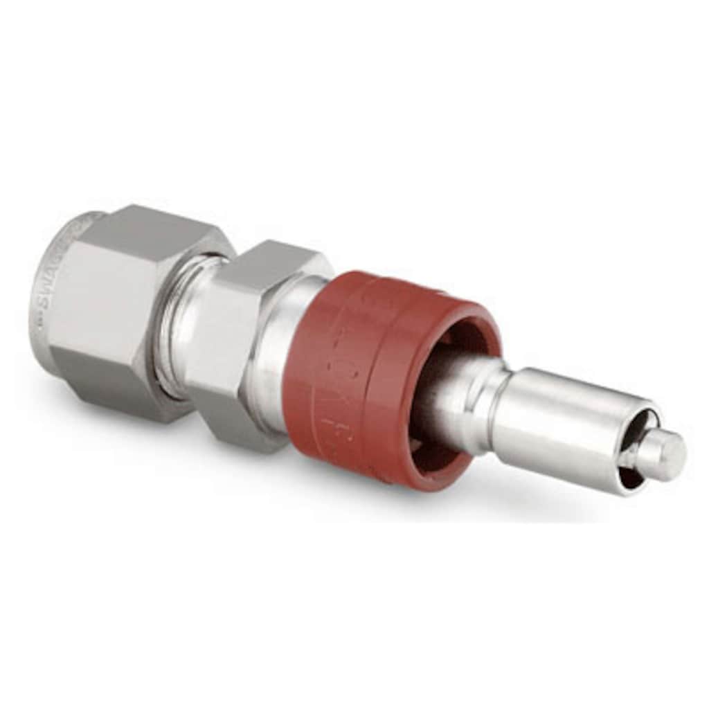 Swagelok SS-QC6-D-600 316 SS Instrumentation Quick Connect Stem with Valve, 0.5 Cv, 3/8 in. Swagelok Tube Fitting