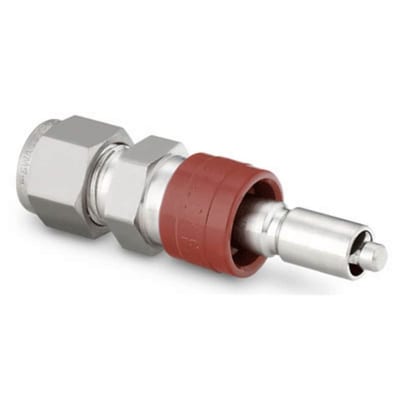 Swagelok SS-QC6-D-600 316 SS Instrumentation Quick Connect Stem with Valve, 0.5 Cv, 3/8 in. Swagelok Tube Fitting