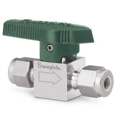 Swagelok SS-4P4T 316 SS Quarter-Turn Instrument Plug Valve, 1/4 in. Swagelok tube fitting, 1.6 Cv
