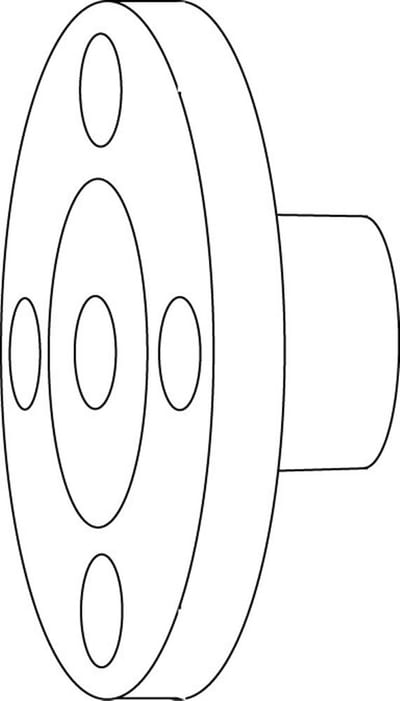 TA Connection Coupling outlet - 20, Flange/flange, 1", 105 mm