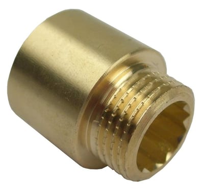 Tap Extension polished brass brass - 1/2", 10mm