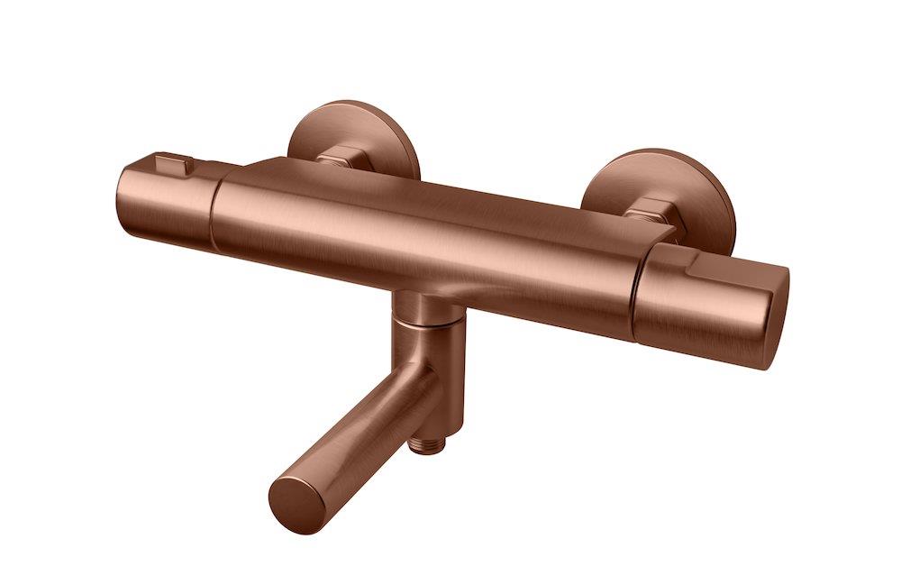 Tapwell ARM022 bath and shower thermostat, copper, 2 handles, spout included