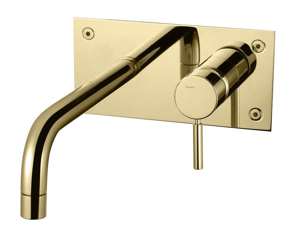Tapwell BOX008 Washbasin faucet honey gold - 1 handles, 234mm, Fast, Gold