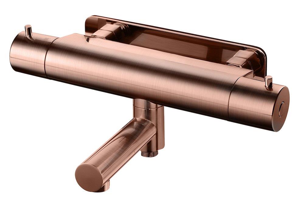 Tapwell EVM022 Bath and Shower Thermostat - Copper, 2 Handles, Spout Included, No