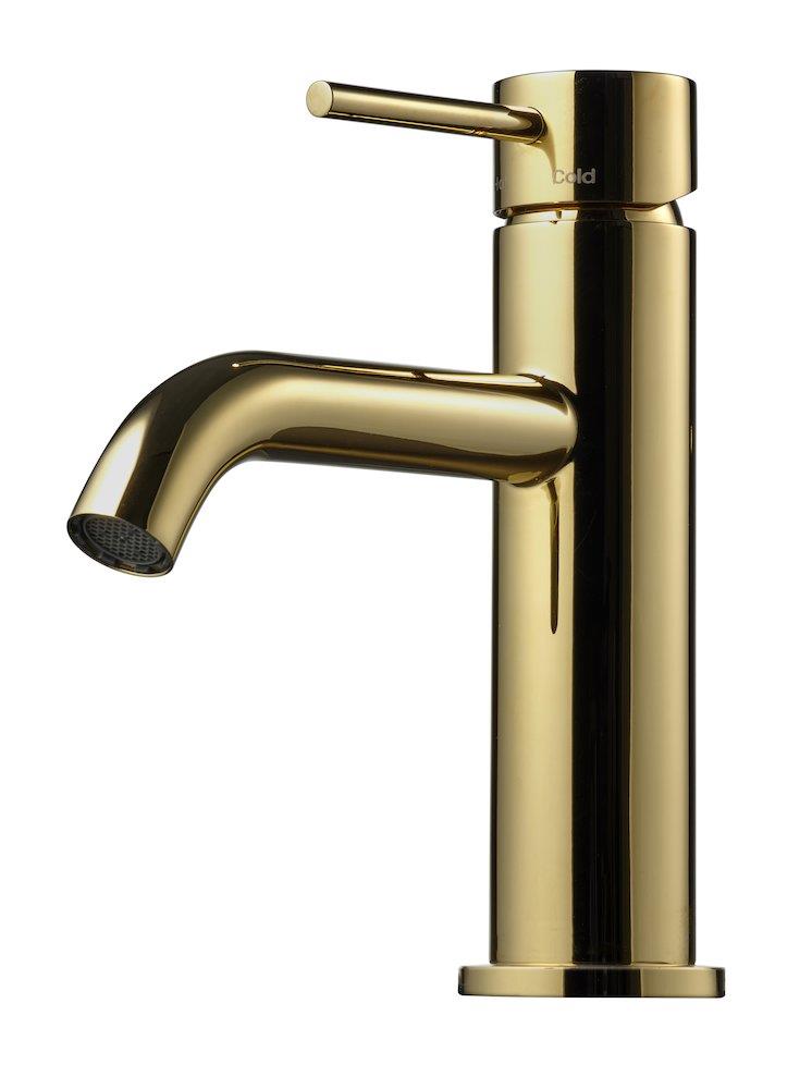 Tapwell EVM072 Washbasin faucet honey gold - 1 handles, 114mm, Gold, Polished, Low, without pop-up waste, No